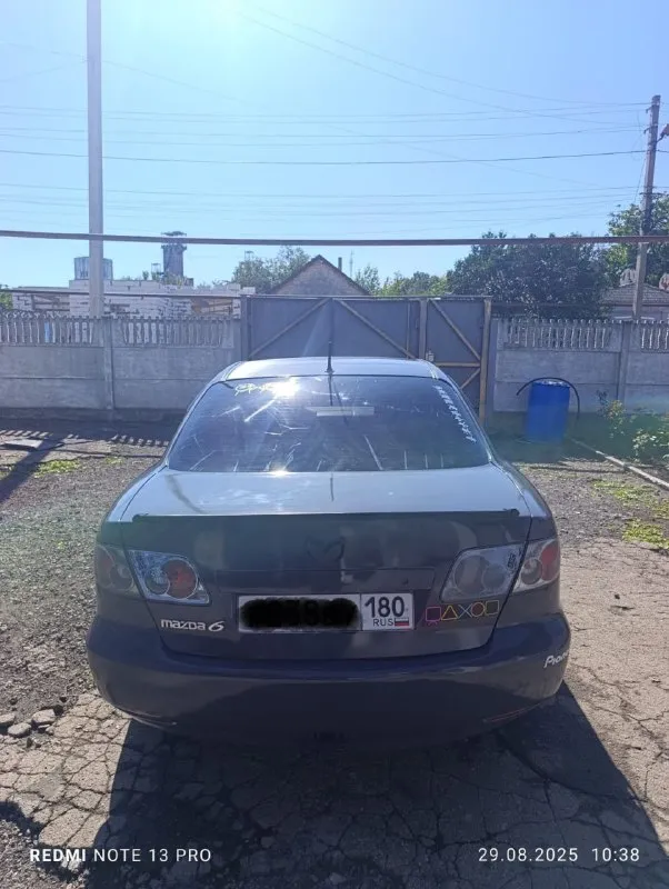 Мазда 6 в цвете шторм-грей 1.8/мкпп/120л. с.машина в хорошем состоянии в 2021году пригнана из европы, сейчас 180 регион. комплектация с кондером, круиз-меню,4стеклоподъемника, рег. руля по высоте и по вылету и т п. , номера кузова читаются, дно и пороги в хорошем состоянии, по мотору нет ни одного потёка, коробка в отличном состоянии, ходовая часть поменялна(стойки, рычаги, наконечники и т п)гур не гудит. есть ошибка по лямде и абс, хотя тормоза поменяны и датчики подключены. ступичные подшипники заменены. ц/замок, сигнализация, остальное по тел: +79494511307 +79493787559 машина в донецке, ориентир донбасс арена. цена :427 тыс. рублей продажа-обмен(предлагайте с вашей доплатой)переоформление по желанию, машина на учёте, штрафов, запретов и ограничений нет, птс, стс, дкп - фотография - 4
