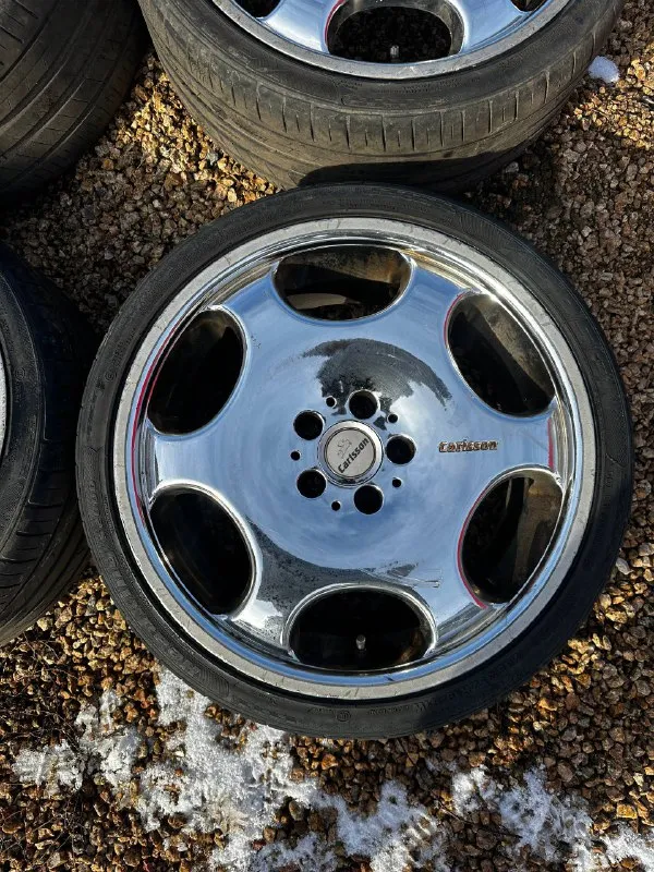 Продам кованные диски carlsson 8.50jx19h2 et40 5x112 диски сделаны в германии, стояли на мерседесе clk320, отдаю с резиной, состояние на фото. г. донецк цена- 70 000₽ (новые 150 000₽) +79044442252 - фотография - 2