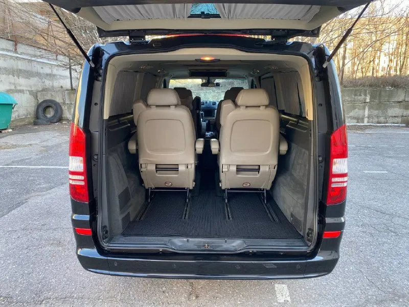 Mercedes viano 2013 год выпуска, автомобиль куплен и в эксплуатации с 2014 года. 1 владелец с автосалона, автомобиль полностью обслужен от а до я, не требует вложений. двигатель 2.2 турбодизель, автоматическая коробка передач. пробег 445 тыс. км. салон в отличном состоянии, работает абсолютно все. шумоизоляция, tv+appletv, 220в, вебасто. пневма на задней оси. комплект зимней резины в подарок. продажа с переоформлением. 2.100.000₽, торг возможен. +7(949)510-10-19 📞 звоните: +7(949)5101019 - фотография - 7