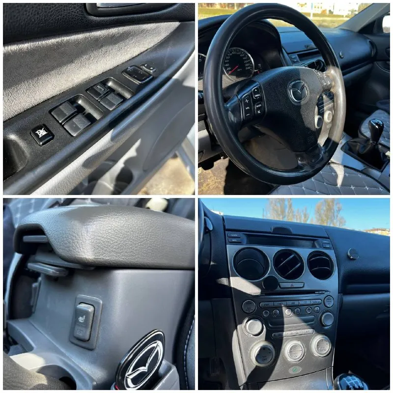 Mazda 6 gg 2003 мотор 2.0 бензин, едет шикарно, не дымит вообще! коробка механика 5ст. на отлично! кузов в хорошем состоянии, выглядит как на фото, пороги переварены, дно подварено. вин код читается отлично. комплектация очень хорошая, в машине работает все! по ходовой надо смотреть зад. много чего заменено. резина хорошая зима. салон в отличном состоянии после хим. чистки. по документам все отлично, переоформление без проблем + действующий тех. осмотр. 420.000₽ +79493609487 - фотография - 8