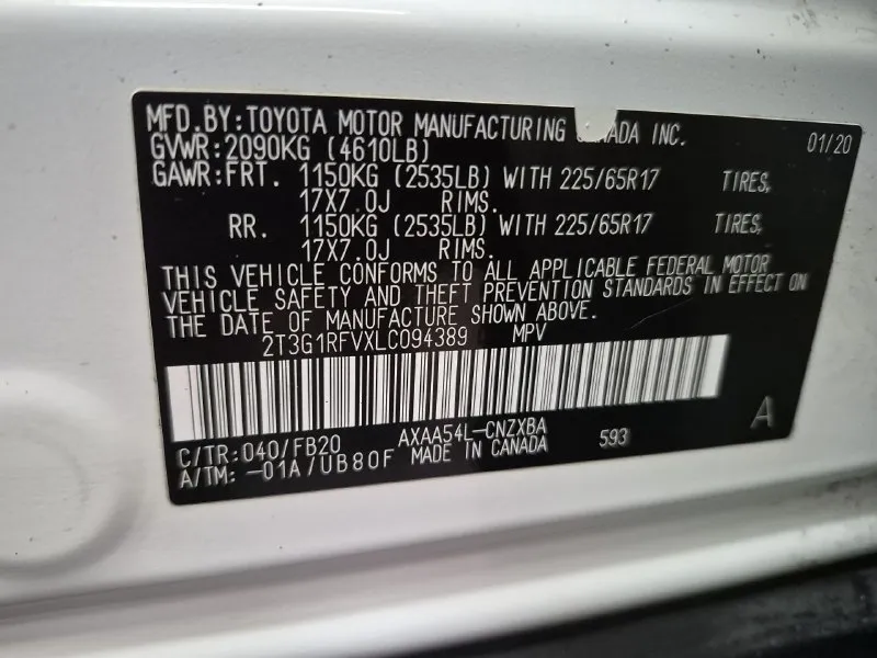 Toyota rav4 - 2020г полный привод. мотор 2.5 + 8ст акпп пробег 92т. км в отличном состоянии, вложений не требует. два комплекта шин. в донецке более 3 лет. вин код на фото. продажа с переоформлением. донецк цена 3 100 000р +7949-02-162-54 - фотография - 9