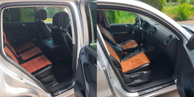Продам volkswagen tiguan i рестайлинг 2013г. двигатель 1.4l турбо бензин (150л. с.) автоматическая коробка передач пробег 142 тыс. км. ☎ +7949-634-22-65 автомобиль в шикарном состоянии! вид имеет отличный. очень бережная эксплуатация. двигатель, коробка, техника, электрика все работает штатно, без вложений и проблем. чистый опрятный салон. топовая комплектация: передние, задние и боковые подушки безопасности, двух зонный климат контроль, хорошая андроид мультимедиа, доп. музыка с сабвуфером, полный электропакет со складыванием зеркал, сигнализация с обратной связью, подогрев сидений, зеркал и заднего стекла, электроручник, автохолд, камера заднего вида, парктроники, круиз-контроль, мультируль, хорошие комбинированные чехлы (с салона эксплуатировался только в чехлах), омыватель фар (фары с салона в бронепленке), свежий дорогой (22 тыс. руб. ) аккумулятор и прочие элементы нужные в современном автомобиле. 2 собственника, обслужив 📞 🇷🇺 звоните: +79496342265 - фотография - 8