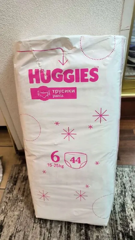 Описание: продам трусики детские для девочек huggies 6 (44шт) цена: 1300 руб. 📲 tg: екатерина кацюба... - фотография