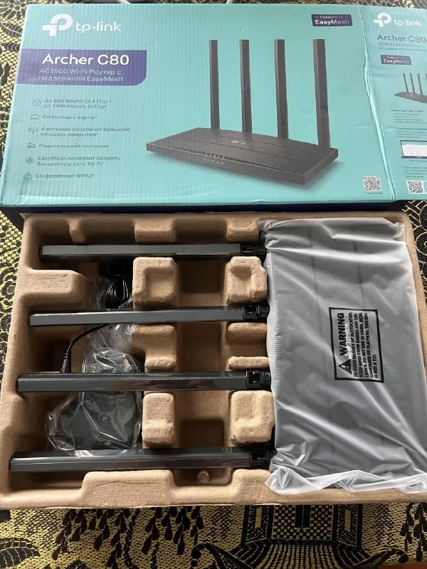 Описание: продам tp-link archer c80 – двухдиапазонный гигабитный wi-fi роутер ac1900 с поддержкой me... - фотография - 1