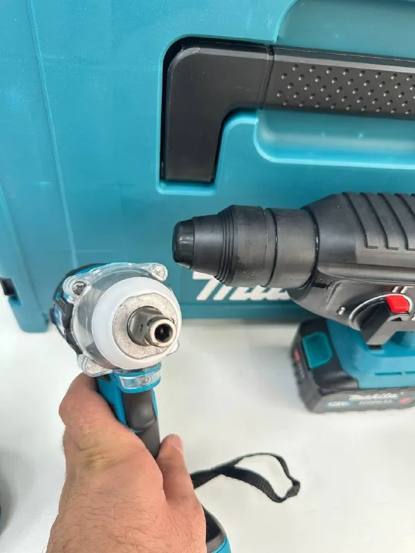 Бесщеточный набор электроинструментов 4в1 цена 9000₽ ❗️❗️❗️❗️➡️ tg: настя 📞+79494147553 доставим донецк, макеевка зарядная док станция 4 li-ion акб 18 в ёмкостью 4ач шуруповерт бесщёточный крутящий момент н/м60,8 обороты в мин: шуруповерт 0-450 / дрель 0-1508 35 степень затяжки 2 скорости вращения редуктора ушм бесщеточный болгарка аккумуляторная 125мм 3 режима мощности обороты / мин 0-8508 время работы о одного аккумулятора на 1й скорости 45 минут на 3й 22 минуты перфоратор бесщеточный аккумуляторный 3 режима работы - перфоратор, отбойник, дрель-шуруповерт макс. энергия удара дж 2,508 гайковерт бесщеточный. максимальная мощность, 100 вт реверс 3 режима усилий частота удара 3500 минуту частота вращения 3300 об/мин вес с аккумулятором 1,8кг - фотография - 5