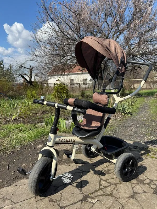 Описание: велосипед детский трехколесный с ручкой, очень мало ездили, хорошее состояние цена: 4000 руб. 📲 tg: anya 📞🇷🇺звоните: +79493875467 барахолка днр - фотография - 3