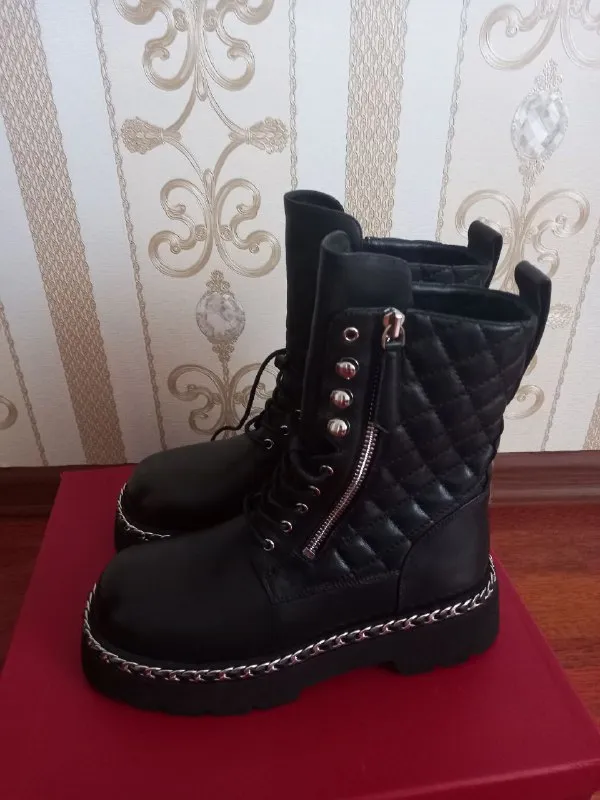 Описание: ботинки женские демисезонные, натуральная кожа, 36р. новые. цена: 5000 руб. 📲 tg: оксана 📞... - фотография