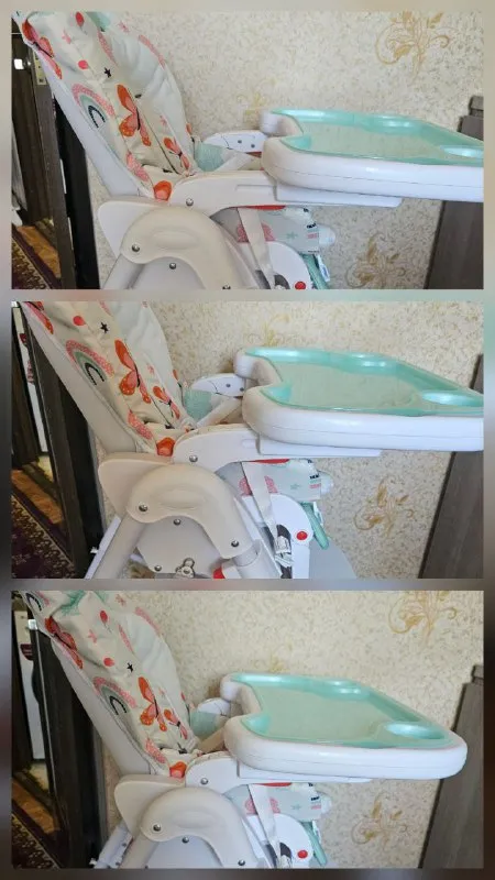 Описание: продам детский стул от фирмы "sweet baby" стул в хорошем состоянии. имеется 5-ти точечный ремень безопасности. габариты стула в разобранном виде: в-104см, д-84,5см, ш-52,5см. стул можно сложить 2 удобными для вас способами. есть возможность регулировать стул по высоте - 5 положений. имеется 3 положения спинки, можно использовать с рождения. столик съемный. можно придвигать и отодвигать от ребенка, 3 положения. у столика 2 столешницы. верхняя съемная. есть съемный разделитель ножек. под столиком есть съемная корзина для игрушек. на колесиках имеются "стопоры" для фиксация стула. из минусов: с задней стороны на ножках собака погрызла штучки для скрытия шурупов, но на использование стульчика не влияет. также сломаны регулировщики положения подножки. подножка фиксируется, но спустя время спускается вниз. цена: 3500 руб. 📲 tg: мэрт копель 📞🇷🇺звоните: +7949-315-36-61 барахолка днр - фотография - 2