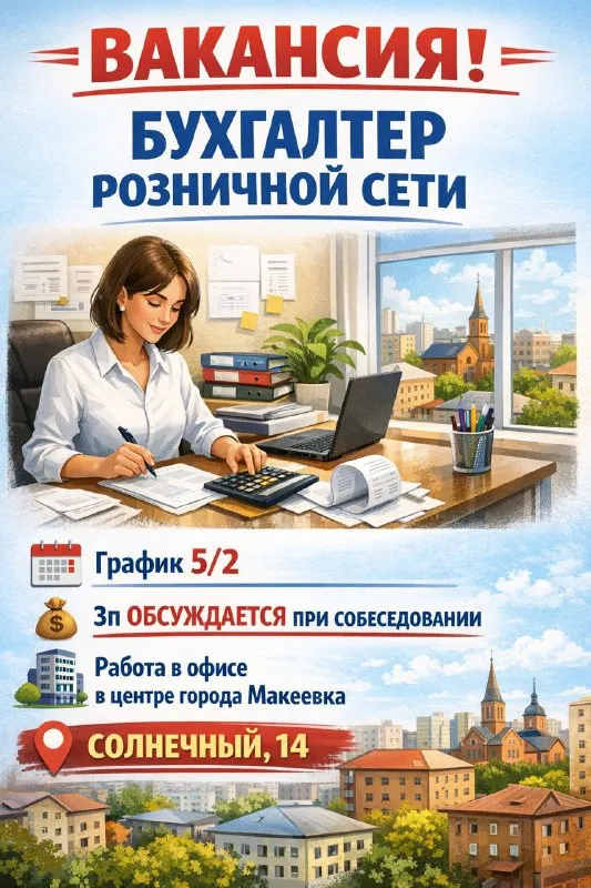 🔔 открыта вакансия бухгалтера розничной сети ищем внимательного и ответственного специалиста в нашу... - фотография