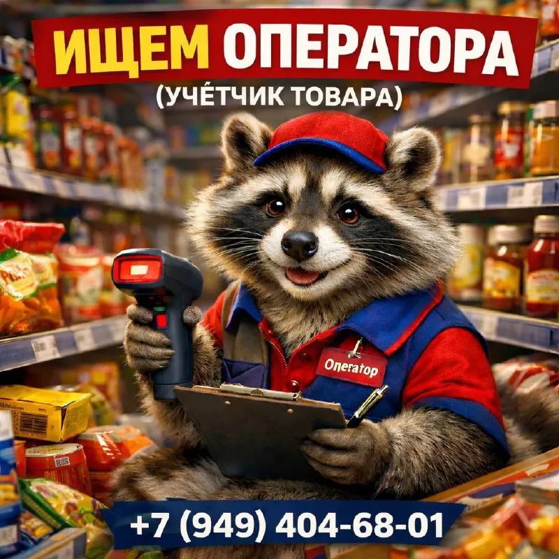 ❗️в крупный супермаркет (донецк киевский район) требуется: 🔴 оператор (учётчик товара): зп 60 000 ру... - фотография