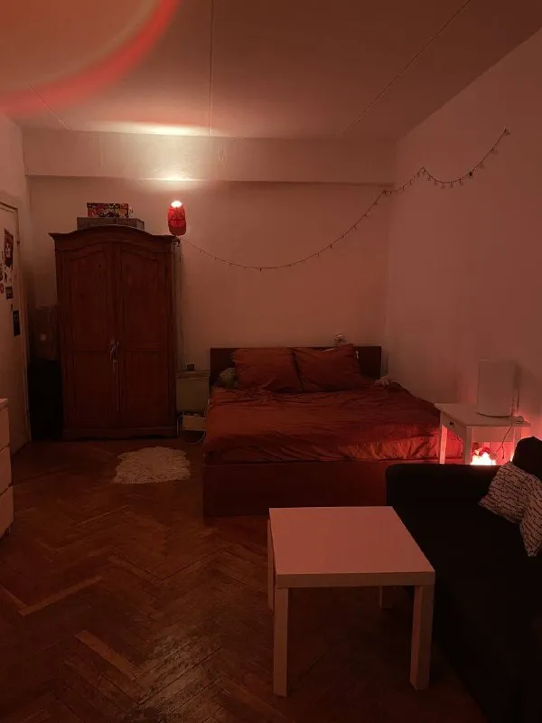 М. Шаболовская 1-к квартира на короткий срок (+- с 7 января по +-7 марта) сдается чудесная квартира с творческой энергетикой. Расположение: 7 минут пешком до метро шаболовская, 16 минут пешком до метро тульская. Около дома ходят трамваи, на них еще быстрее. Рядом все удобства: магазины на любой вкус от дикси до вкусвилла, ддх, серф кофе и мак в соседнем доме, даниловский рынок, парк горького, ттк и садовое, а еще 8 минут на метро до китай-города. Есть балкон. 🔘можно с животными и детьми. В квартире есть доп. Комната, в ней лежат вещи, но вы тоже можете использовать ее как кабинет или пространство для хранения. Цена: 65.000₽ в месяц, включая интернет, но можем обсудить контакты @kuresha ➡️предоплату/бронь/заморозку денег/автооплату до просмотра квартиры не вносить! Если по этому объявлению спрашивают какую либо оплату сообщите по контактам в описании канала. - фотография - 7