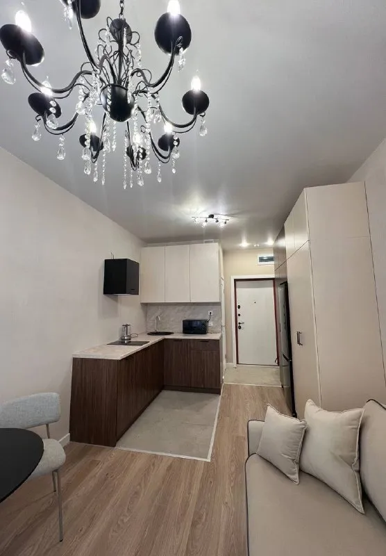 М. Новомосковская студия сдается квартира студия на долгий срок. Делала для себя, с душой и умом. 22 м², этаж 5. В квартире есть: посудомоечная машина, стиральная машина с режимом сушки, холодильник, чайник, плита и микроволновка. Мебель сделана на заказ, продуманное и большое количество места для хранения. Диван раскладывается. В ванной комнате зеркало с подсветкой и удобная душевая. (действительно можно нормально мыться, не тесно) большой балкон, много света в квартире. Квартира ранее не сдавалась, все абсолютно новое! Рассмотрю девушку или молодую пару метро новомосковская 10 минут пешком цена 58.000₽/месяц. Контакты @sofivolsofi ➡️предоплату/бронь/заморозку денег/автооплату до просмотра квартиры не вносить! Если по этому объявлению спрашивают какую либо оплату сообщите по контактам в описании канала. - фотография - 9